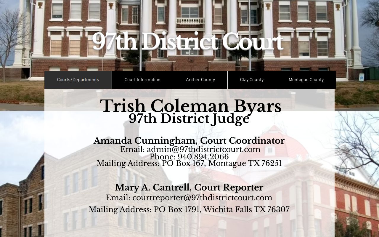 Clay County court dates on the 97th District Court website